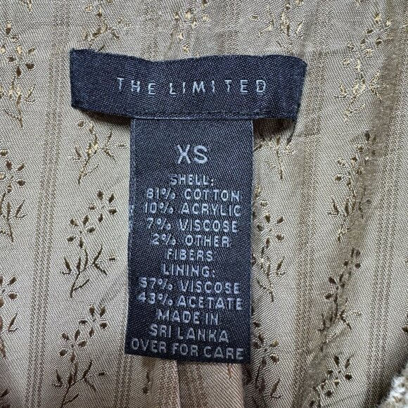 Vintage Y2K Limited Tweed Blazer Jacket XS Brown Tan Cream Cropped Frayed Hem - Picture 9 of 10